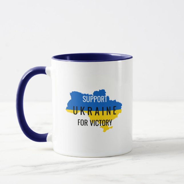 Caneca de café com sobreposição de Apoio à Ucrânia (Esquerda)