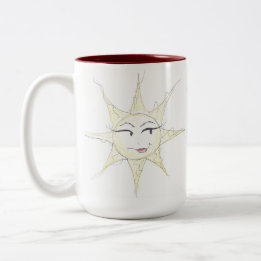 Caneca de café com sol assado