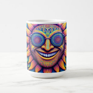 Caneca de café com temas hippies girassol