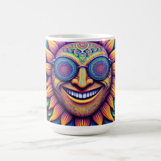 Caneca de café com temas hippies girassol