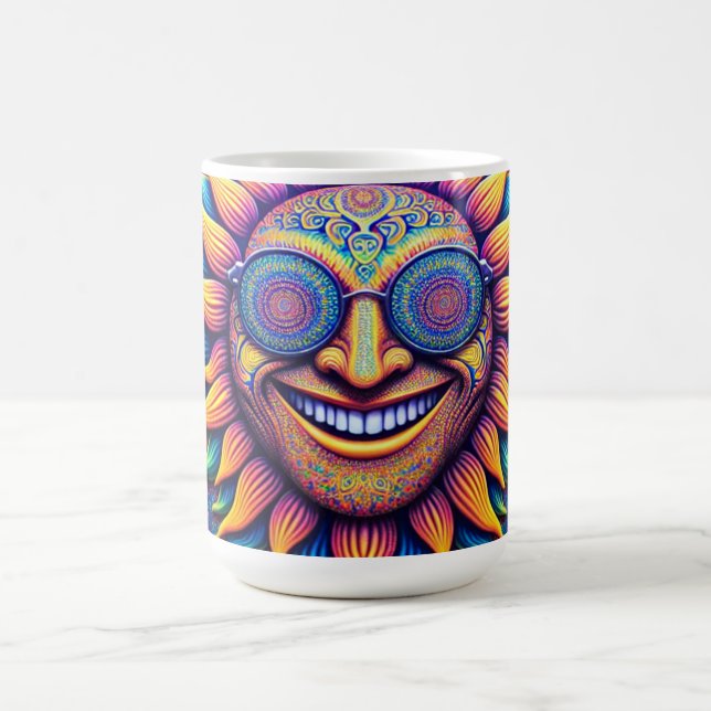 Caneca de café com temas hippies girassol (Centro)