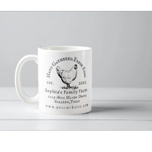 Caneca de Café com Texto Preto Negócios de Fazenda
