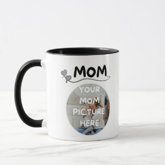 Caneca de Café com Tipografia de Coração de Mãe e