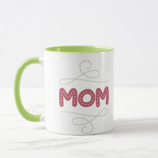Caneca de Café com Tipografia de Coração de Mãe em