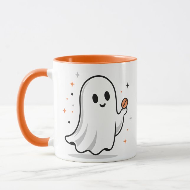 Caneca de café com tipografia engraçada de Hallowe (Esquerda)