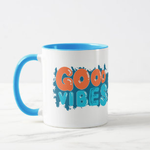 Caneca de Café com Tipografia Retro Good Vibes Onl