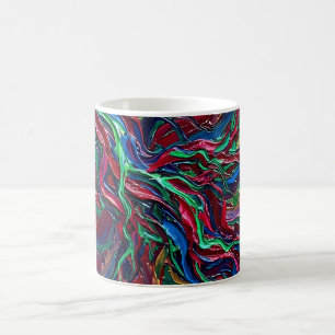 Caneca de Café com Tom de Joia de Raio Abstrato