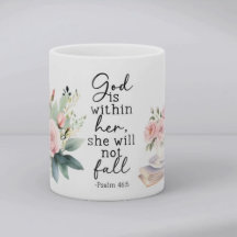 Caneca de café com versículo bíblico cristão Salmo