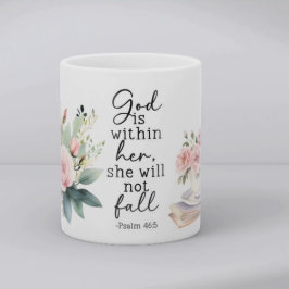 Caneca de café com versículo bíblico cristão Salmo