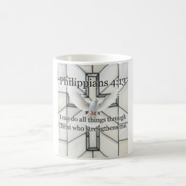 Caneca de Café com Versículo Bíblico Filipenses 4: