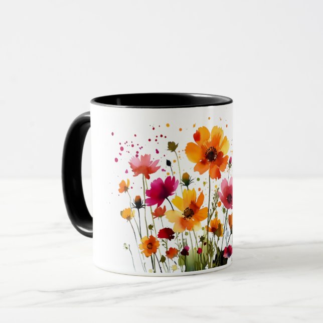 Caneca de café com vida selvagem da floresta fofa  (Frente Esquerda)