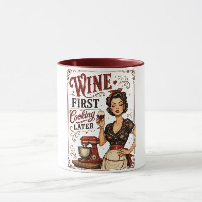Caneca de Café com Vinho Antes de Cozinhar (Centro)