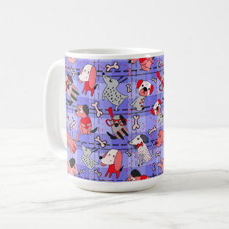 Caneca de Café com Xadrez Índigo - Impressão de Ca