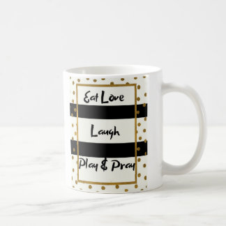 Caneca De Café Coma a risada do amor rezar para jogar pontos de o
