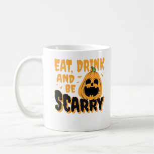 Caneca De Café Coma, Beba E Seja Assustador Abóbora De Halloween