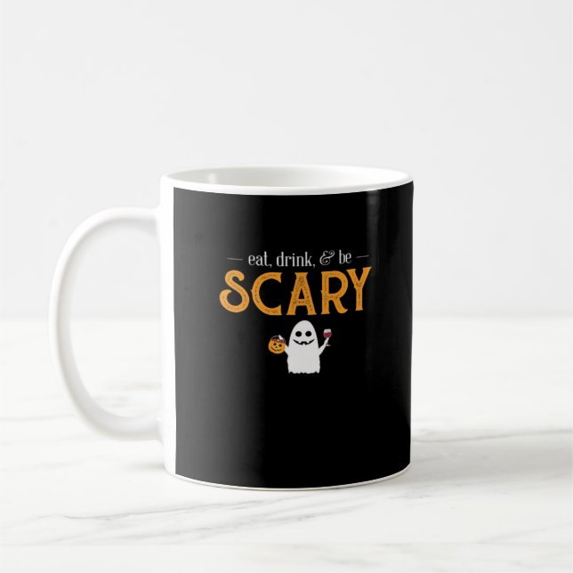 Caneca De Café Coma, Beba E Seja Assustador Clássico Estético Úni (Esquerda)