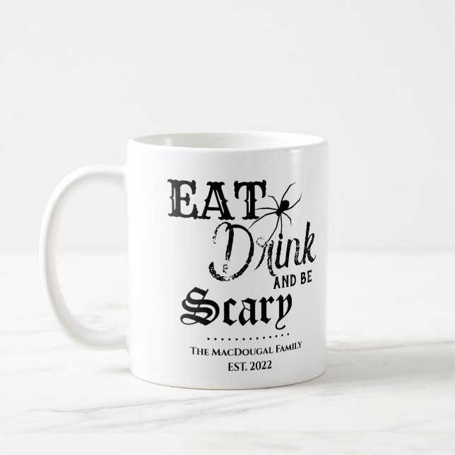 Caneca De Café Coma bebida e seja assustador com a família de ara (Esquerda)