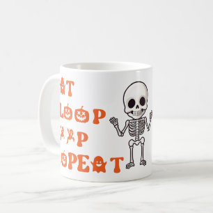 Caneca De Café Coma cocô de sono Repete um lindo esqueleto de out