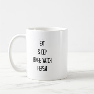 Caneca De Café Coma, Dorme, Binge Watch, Repita