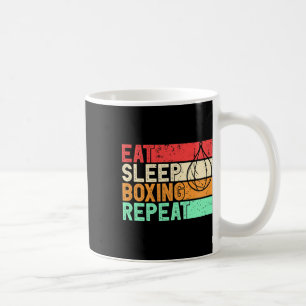 Caneca De Café Coma Dormir Boxe Repetir Retro Lutador De Mma Kick
