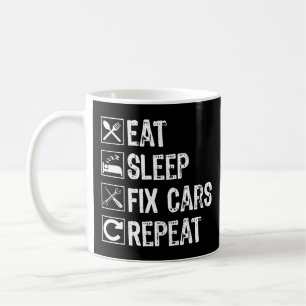 Caneca De Café Coma Dormir Consertar Carros Repetir Pai Mecânico