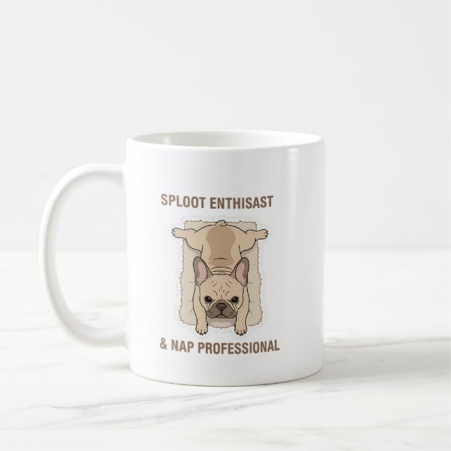 Caneca De Café Coma Dormir Espalmar Desenho Engraçado de Bulldog  (Esquerda)