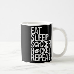 Caneca De Café Coma Dormir Futebol Hóquei Repita Jogo Esportivo D