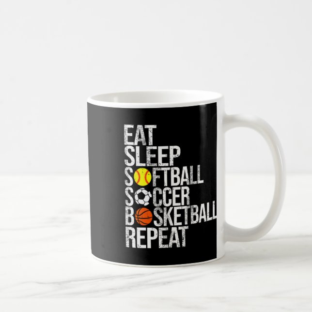 Caneca De Café Coma Dormir Futebol Softll Sketll Repetir Esporte  (Direita)