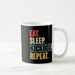 Caneca De Café Coma Dormir Kickbox Repetir - Kickboxin Vintage Re