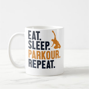 Caneca De Café Coma Dormir Parkour Repetir Treinamento Parede Exe