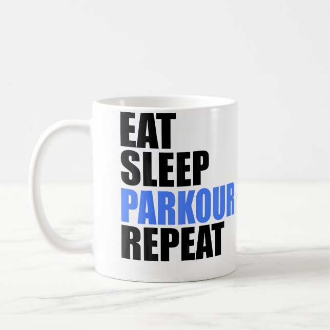 Caneca De Café Coma Dormir Parkour Repita (Esquerda)