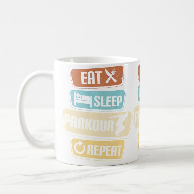 Caneca De Café Coma Dormir Parkour Repita Parkour (Esquerda)