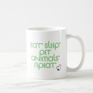 Caneca De Café Coma. Durma. Animais de estimação. Repita. - Anima