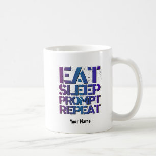Caneca De Café Coma, Durma, PROMPT, Repita - ESPRT1