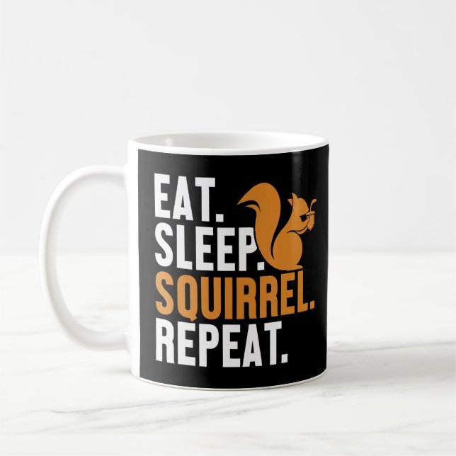 Caneca De Café Coma Esquilo do Sono Repetir Fox Cinzas Orientais  (Esquerda)