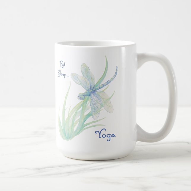 Caneca De Café Coma Ioga Do Sono, Diversão Dizendo Dragonfly (Direita)
