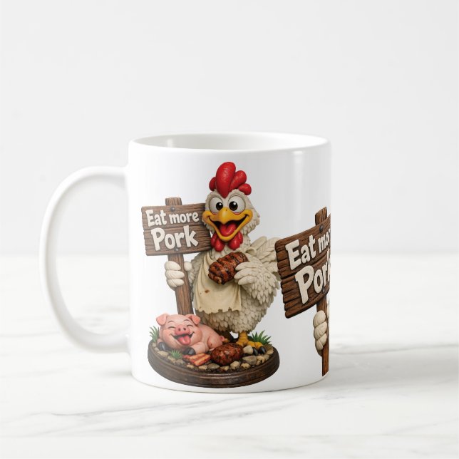 Caneca De Café Coma Mais Carne de Porco (Esquerda)