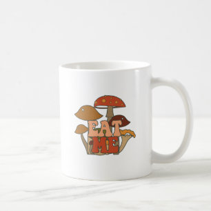 Caneca De Café "Coma-Me" - Design de Cogumelo Whimsical