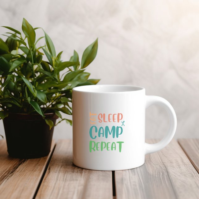Caneca De Café Coma o acampamento do sono repetidamente - A vida  (Criador carregado)
