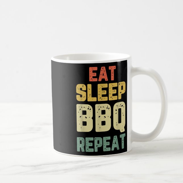 Caneca De Café Coma o Churrasco do sono Repetindo Barbecue Barbeq (Direita)