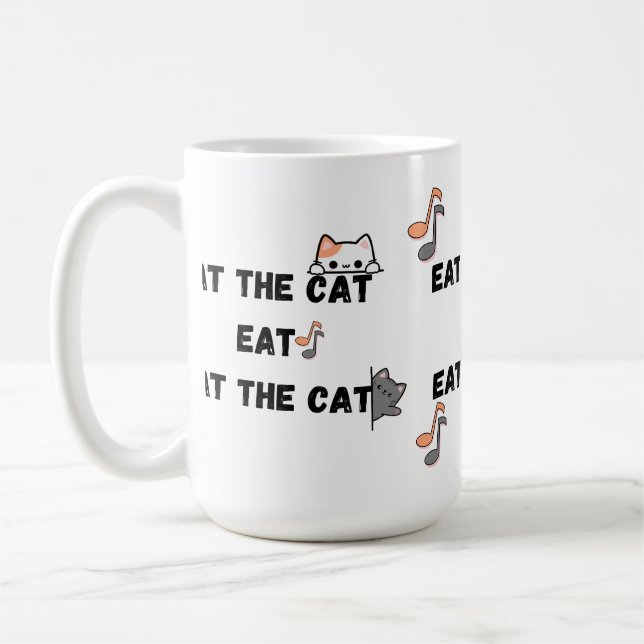 Caneca De Café Coma o Gato Engraçado (Esquerda)