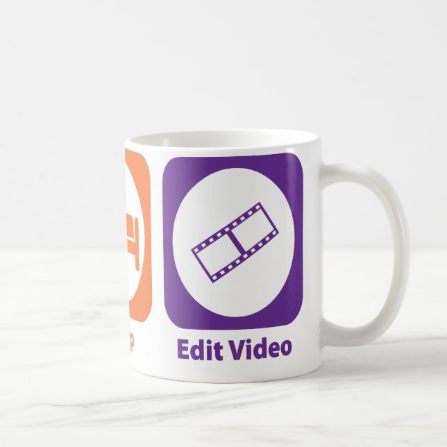 Caneca De Café Coma o sono editam o vídeo (Direita)