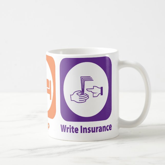 Caneca De Café Coma o sono escrevem o seguro (Direita)
