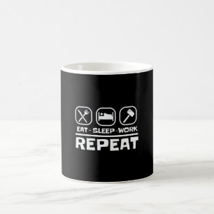 Caneca De Café Coma O Trabalho De Dormir Repetir Engraçado Hustl