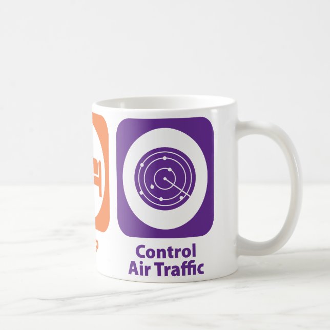 Caneca De Café Coma o tráfico aéreo do controle do sono (Direita)
