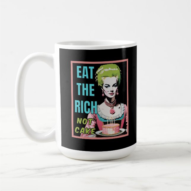 Caneca De Café Coma os Ricos, Não Bolo (Esquerda)