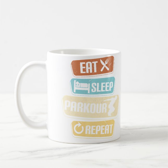 Caneca De Café Coma Parkour Durma Repita Parkour (Esquerda)
