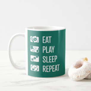Caneca De Café Coma-Reproduza-Sono-Repetir Jogos de Conselho de A