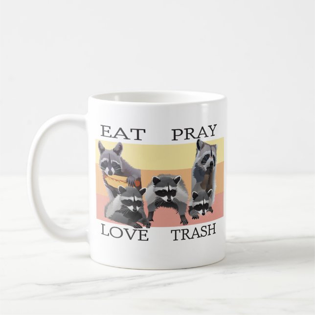 CANECA DE CAFÉ COMA REZAR AMOR TRASH (Esquerda)
