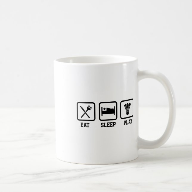 Caneca De Café Coma Sleep Jogue Badminton Player Shuttle Sports S (Direita)